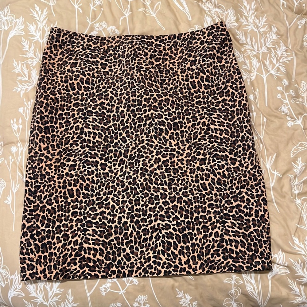 J.Crew Leopard Print Pencil Skirt - 16